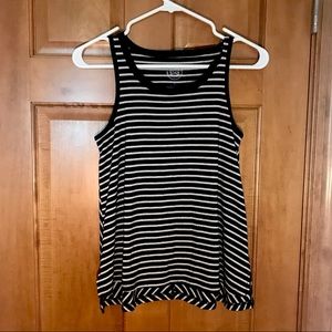 SO Black and White Striped Tank Top